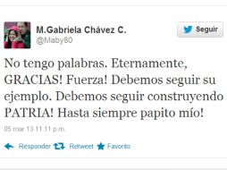 María Gabriela Chávez señala que en Venezuela deben seguir construyendo la Patria. TOMADA DE @Maby80  /