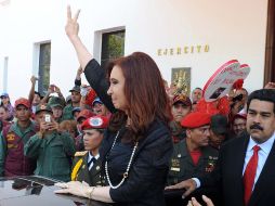 La presidenta argentina Cristina Fernández se marchó de Venezuela antes de los funerales del mandatario Hugo Chávez. AFP /