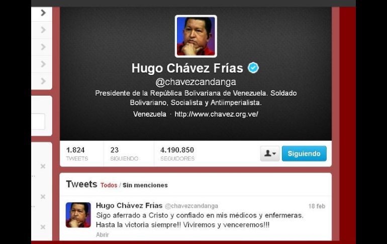 Con cuatro millones 190 mil 850 seguidores, la cuenta @chavezcandanga queda acéfala. ESPECIAL /