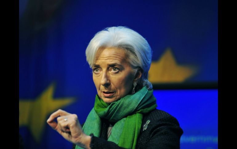 Christine Lagarde confía en que la ''tímida'' recuperación de la economía internacional repercuta positivamente en la irlandesa. EFE /