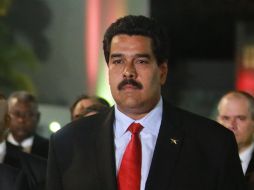 El presidente encargado venezolano, Nicolás Maduro preside la ceremonia de despedida de Hugo Chávez. AP /