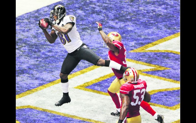 Boldin tuvo seis recepciones para 104 yardas, incluida una anotación, en el Super Bowl que Baltimore le ganó a San Francisco. AP /