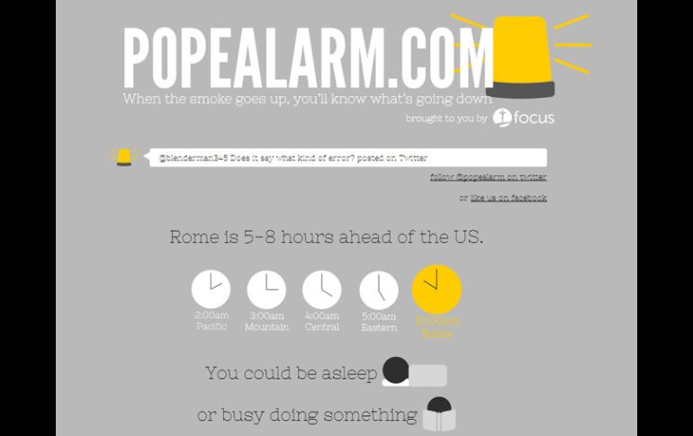 En el sitio ''PopeAlarm'' lleva más de 40 mil personas registradas que quieren recibir información. ESPECIAL /