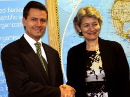 Irina Bokova, inicia una visita de cuatros días a México, invitada por el gobierno del presidente Enrique Peña Nieto. ARCHIVO /