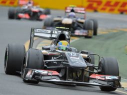 El novato Esteban Gutiérrez del equipo Sauber en la primera carrera de la temporada en el circuito de Albert Park. AFP /