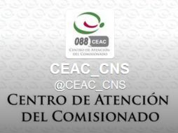 Los ciudadanos pueden ser atendidos por @CEAC_CNS en Twitter y por CEAC CNS en Facebook. TOMADA DE @CEAC_CNS  /