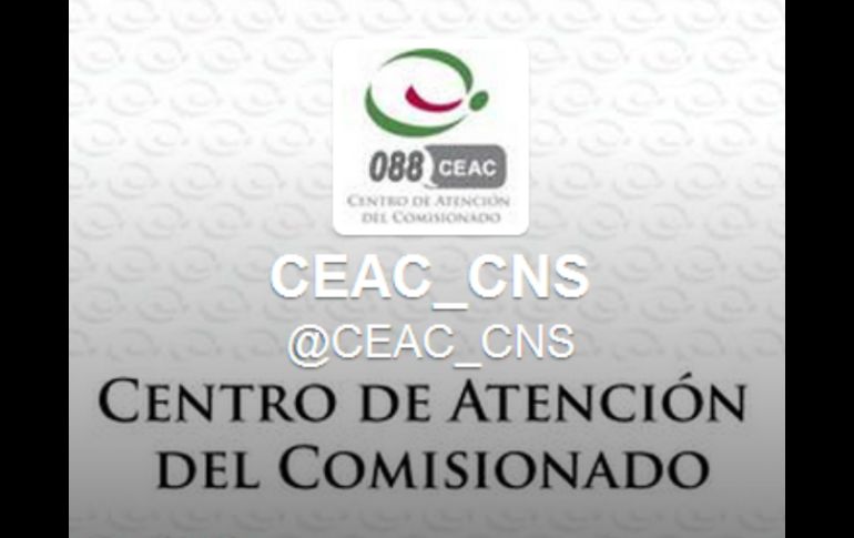 Los ciudadanos pueden ser atendidos por @CEAC_CNS en Twitter y por CEAC CNS en Facebook. TOMADA DE @CEAC_CNS  /