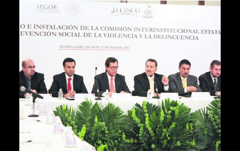 Ismael del Toro, Héctor Robles, Roberto Campa, Arturo Zamora, Ramiro Hernández y Luis Carlos Nájera, durante el evento en Casa Jalisco. EL INFORMADOR /