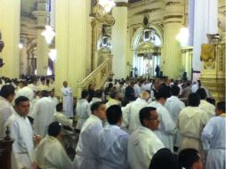 Esta mañana, el cardenal ofreció una misa de casi tres horas en la Catedral Metropolitana de Guadalajara, con motivo del Jueves Santo.  /