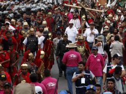 Aspecto de la Representación de la Pasión del Cristo, en Iztapalapa. NTX /