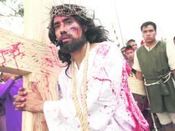 Jesús Flores Domínguez representó a Cristo en el Viacrucis de Iztapalapa. NTX /