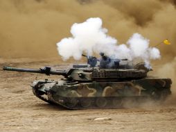 Un tanque surcoreano realiza ejercicios. Corea del Sur permanece alerta ante cualquier provocación por parte de Corea del Norte. EFE /