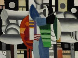 Madonna dona la obra ''Tres mujeres en la mesa roja'' de Fernand Léger para ser subastada. EFE /