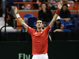 Djokovic celebra el pase a semifinales en terreno norteamericano. AP /