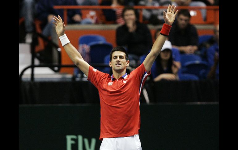 Djokovic celebra el pase a semifinales en terreno norteamericano. AP /