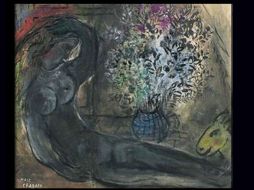 Fotografía del cuadro recuperado ''Le nu au Bouquet'' de Marc Chagall. ESPECIAL /