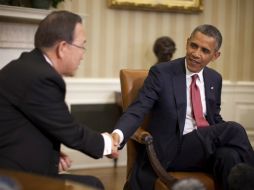 Obama recibió a Ban Ki-moon en la Casa Blanca. AP /