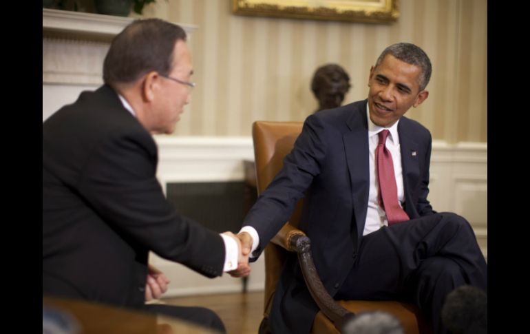 Obama recibió a Ban Ki-moon en la Casa Blanca. AP /