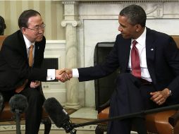 Obama recibió a Ki-moon en la Casa Blanca para hablar sobre diversos temas. EFE /