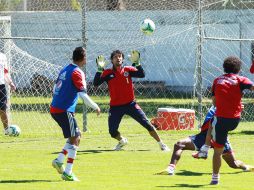 Luis Michel durante el entrenamiento del Guadalajara, en Verde Valle.  /