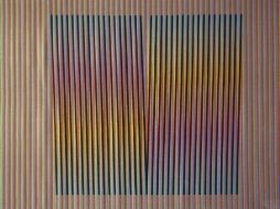 La obra ''Inducción cromática'' de Carlos Cruz-Diez, que forma un grupo de imágenes en alta resolución, forma parte de la exposición. EFE /