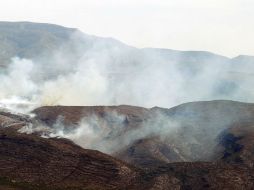 En la barranca de Huentitán se reporta que el fuego afecta pastizales y arbolado. ARCHIVO /