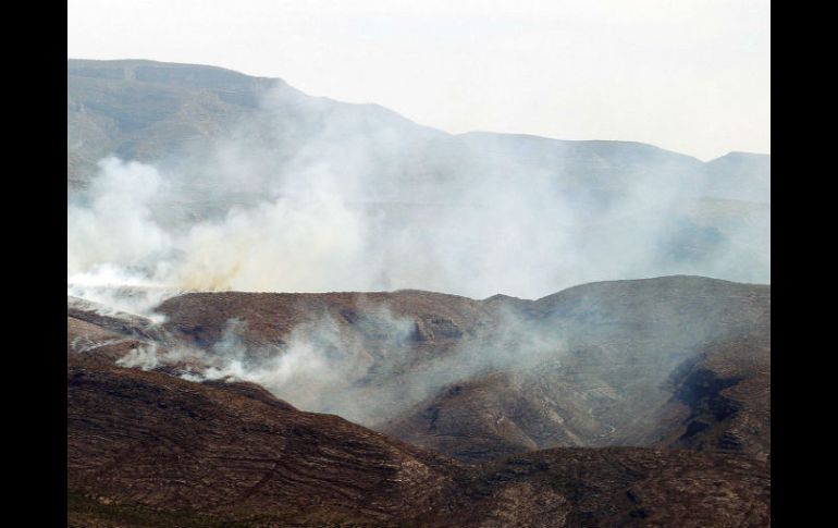 En la barranca de Huentitán se reporta que el fuego afecta pastizales y arbolado. ARCHIVO /