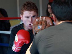 El 'Canelo' cierra fuerte su preparación para la pelea del próximo sábado. MEXSPORT /