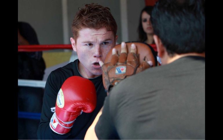 El 'Canelo' cierra fuerte su preparación para la pelea del próximo sábado. MEXSPORT /