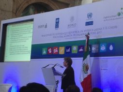 Bárcena en su Conferencia Magistral sobre las lecciones aprendidas en la implementación de los Objetivos de Desarrollo del Milenio. ESPECIAL /