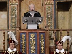 El escritor José Manuel Caballero Bonald durante su discurso de agradecimiento del Premio Cervantes. EFE /