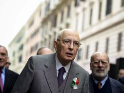 El presidente italiano Giorgio Napolitano visita el Museo de Liberación en Roma. EFE /