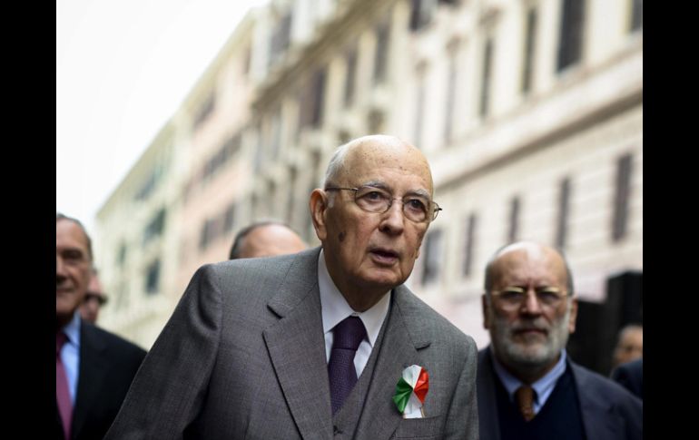 El presidente italiano Giorgio Napolitano visita el Museo de Liberación en Roma. EFE /