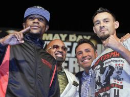 Mayweather y Guerrero se midieron antes de la pelea del sábado. AP /