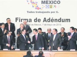 Ayer los partidos agregaron 11 puntos más a los 95 compromisos del Pacto por México. NTX /