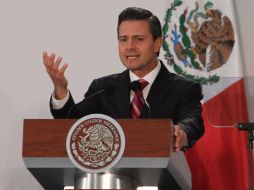 El Presidente Enrique Peña Nieto señala que con la reforma financiera se fomentará que ''los bancos presten más y más barato''. NTX /