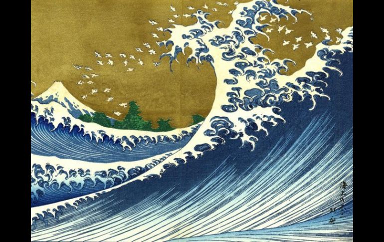 La obra de Katsushika Hokusai nos presenta uan naturaleza feroz y bella dentro d eun trazo que sigue vigente en el arte japonés. ARCHIVO /