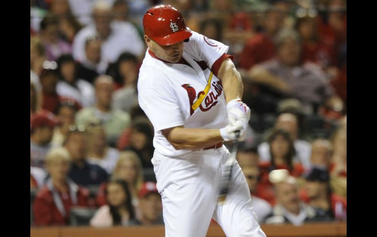 El toletero Matt Holliday logra un jonrón de dos carreras en un séptimo inning de tres anotaciones. AP /