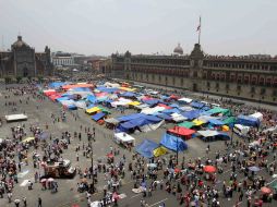 Integrantes de la CNTE realizaron una mega marcha hacia el  Zócalo capitalino. NTX /