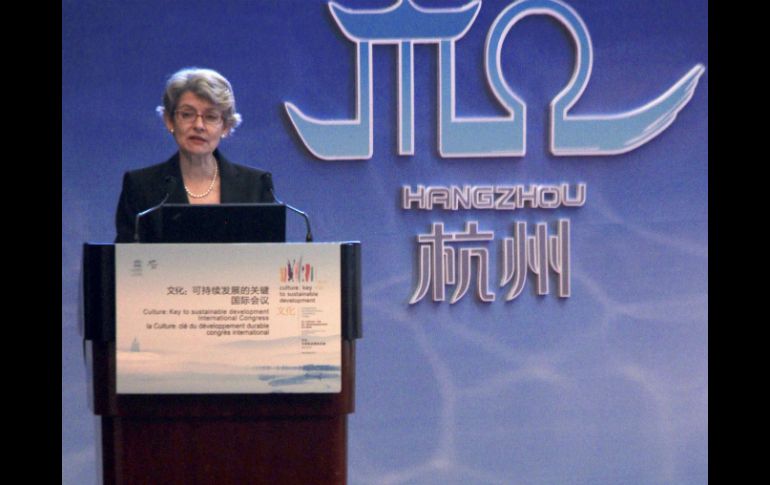 La directora general de la Unesco, Irina Bokova, durante su intervención en la inauguración del congreso. EFE /