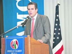 El subsecretario de Economía habla con los industriales acerca del comercio exterior, en un evento organizado por Am-Cham México. EL INFORMADOR /