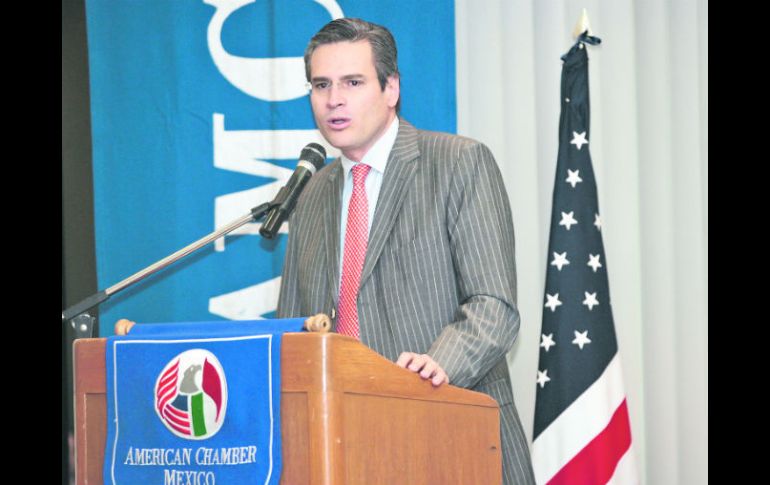 El subsecretario de Economía habla con los industriales acerca del comercio exterior, en un evento organizado por Am-Cham México. EL INFORMADOR /