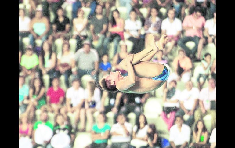 Germán Sánchez, durante una de sus evoluciones que le dio a México el tercer lugar en la última competencia de la jornada. EL INFORMADOR /