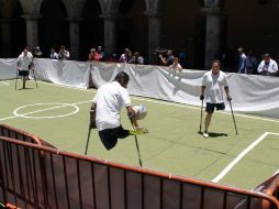 Imagen de la exhibición del deporte en el patio central del Palacio Municipal de Guadalajara.  /