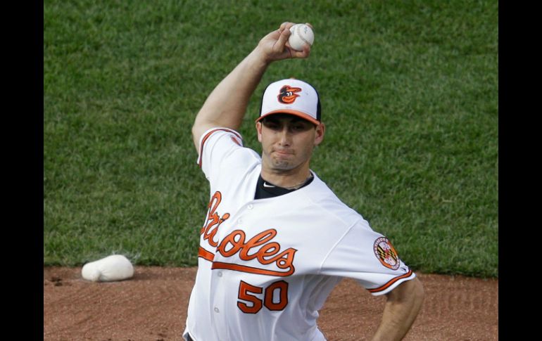 Imagen del mexicano Miguel González, el abridor mexicano de los Orioles. AFP /