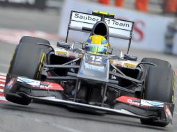 El piloto mexicano Esteban Gutiérrez, del equipo de Sauber F1, en acción en Monte Carlo. EFE /