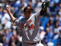 El lanzador  venezolano Freddy García de los Orioles. AFP /