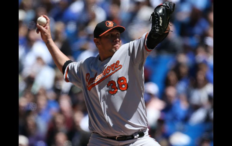 El lanzador  venezolano Freddy García de los Orioles. AFP /