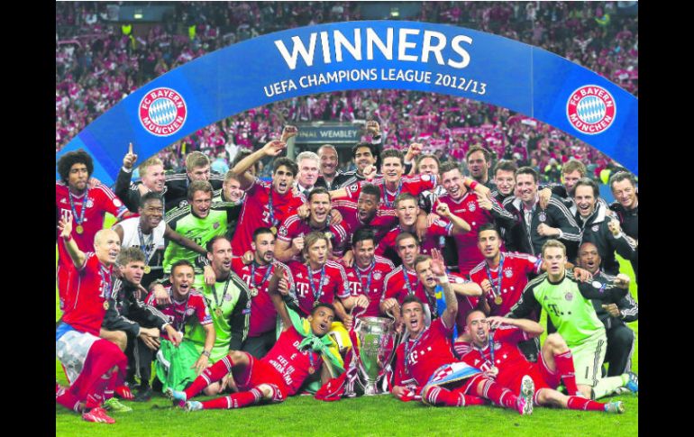 Hasta que se les hizo. Los jugadores del Bayern Munich tenían tres años soñando con esta celebración. AFP /