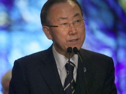 Ban Ki-moon insiste en pedir a participantes en la conferencia a que pongan fin a la violencia de manera inmediata. AFP /